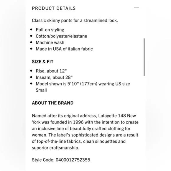 𝅺LAFAYETTE 148 NEW YORK Murray Pant S - Picture 10 of 10